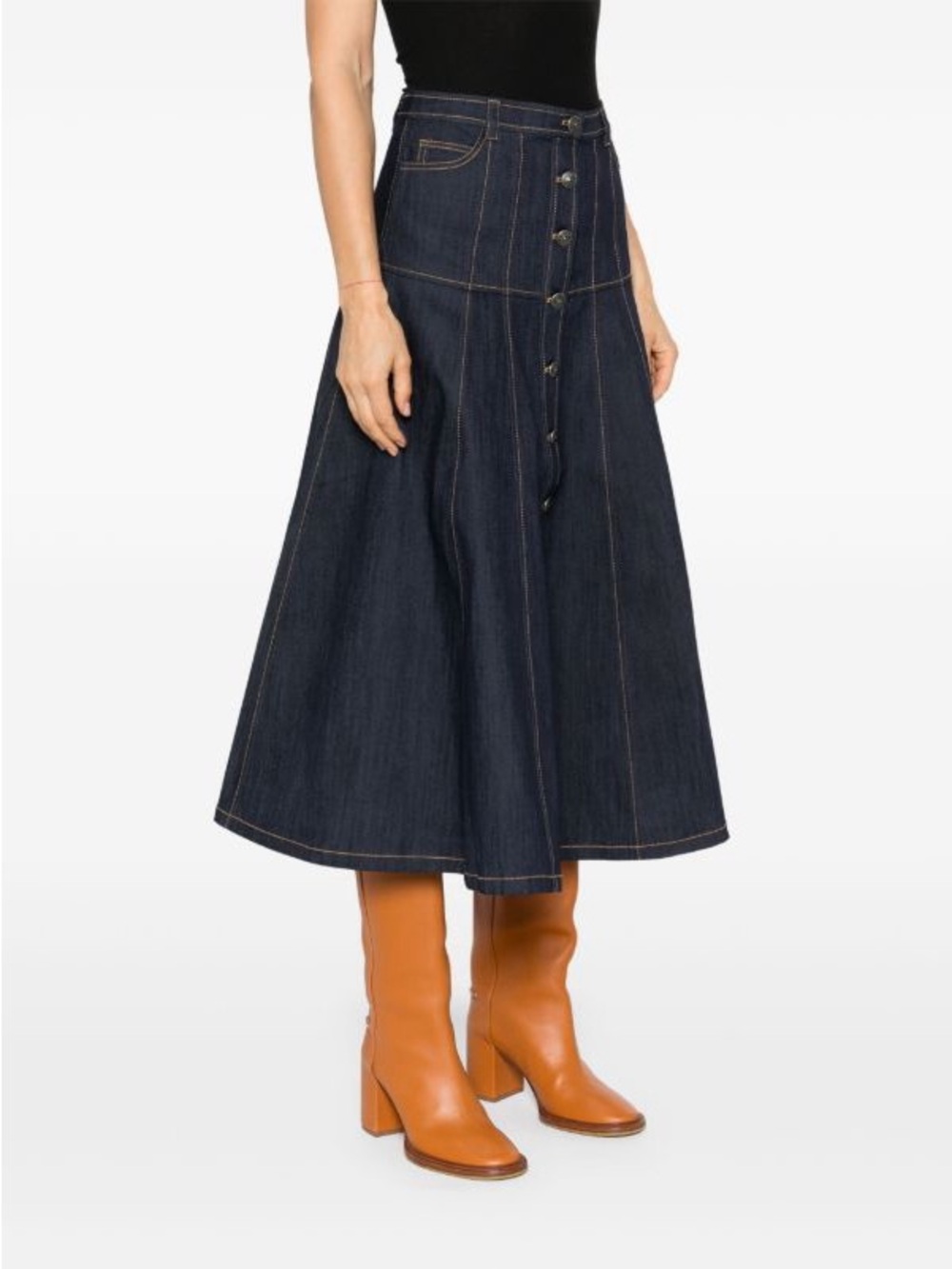 Cinq A Sept
Veena midi skirt Denim A-Line Midi Skirt - Dark Blue size 2 small